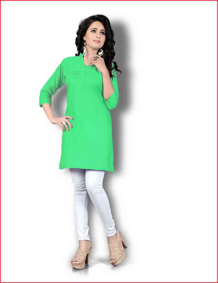 New Cotton Kurtis - Cotton, Size L/xl, Sky Blue, 3/4th Sleeve | Simple Plain Design For Ladies, Comfort And Style Combined