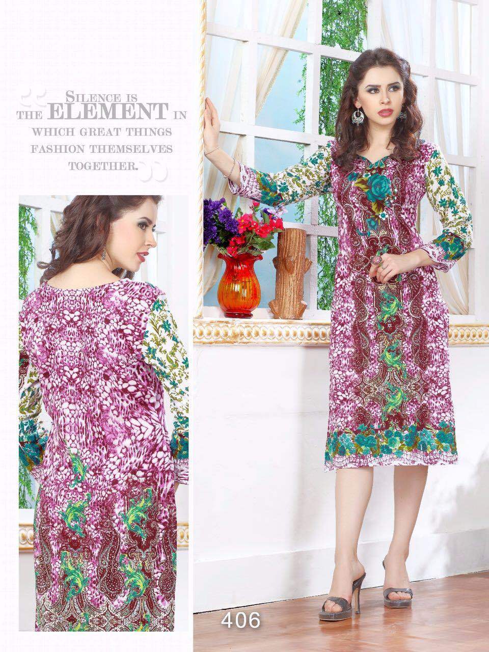 Cotton Kurtis India Manufacturer Exports - Printed Cotton, Size L-xl, Mix Colors | Simple 3-4th Sleeve Style For Ladies
