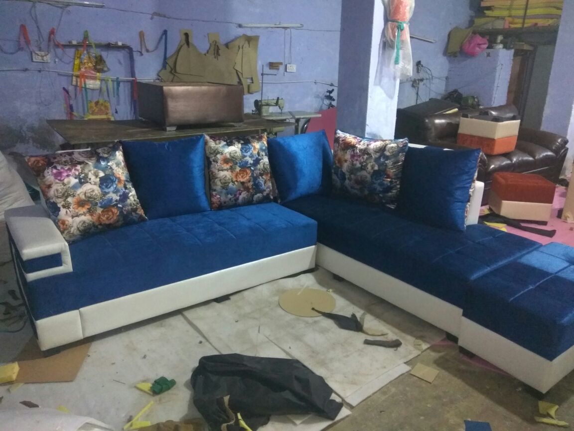 Luxury Sofa Set - Fabric And Foam, 9 Foot Dimensions | Handmade Modern Design, Upholstered In Rich Red, Blue, Brown With Sturdy Oak Frame