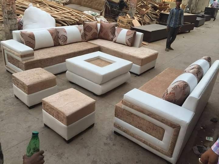 Luxury Sofa Set - Fabric And Foam, 9 Foot Dimensions | Handmade Modern Design, Upholstered In Rich Red, Blue, Brown With Sturdy Oak Frame