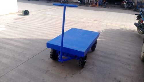 Platform Truck - Mild Steel, L Shape, Blue Color Coated | 1500 kg Load Capacity, 4 Wheels, Manual Operation