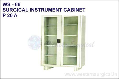 Surgical Instrument Cabinet - 78"x19.5"d x 36"w, Stainless Steel Material, Glass Front Doors with 5 Compartments