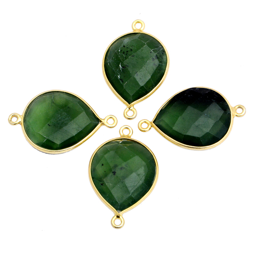 गोल्ड प्लेटेड सर्पेंटाइन स्टर्लिंग सिल्वर बेज़ल कनेक्टर्स