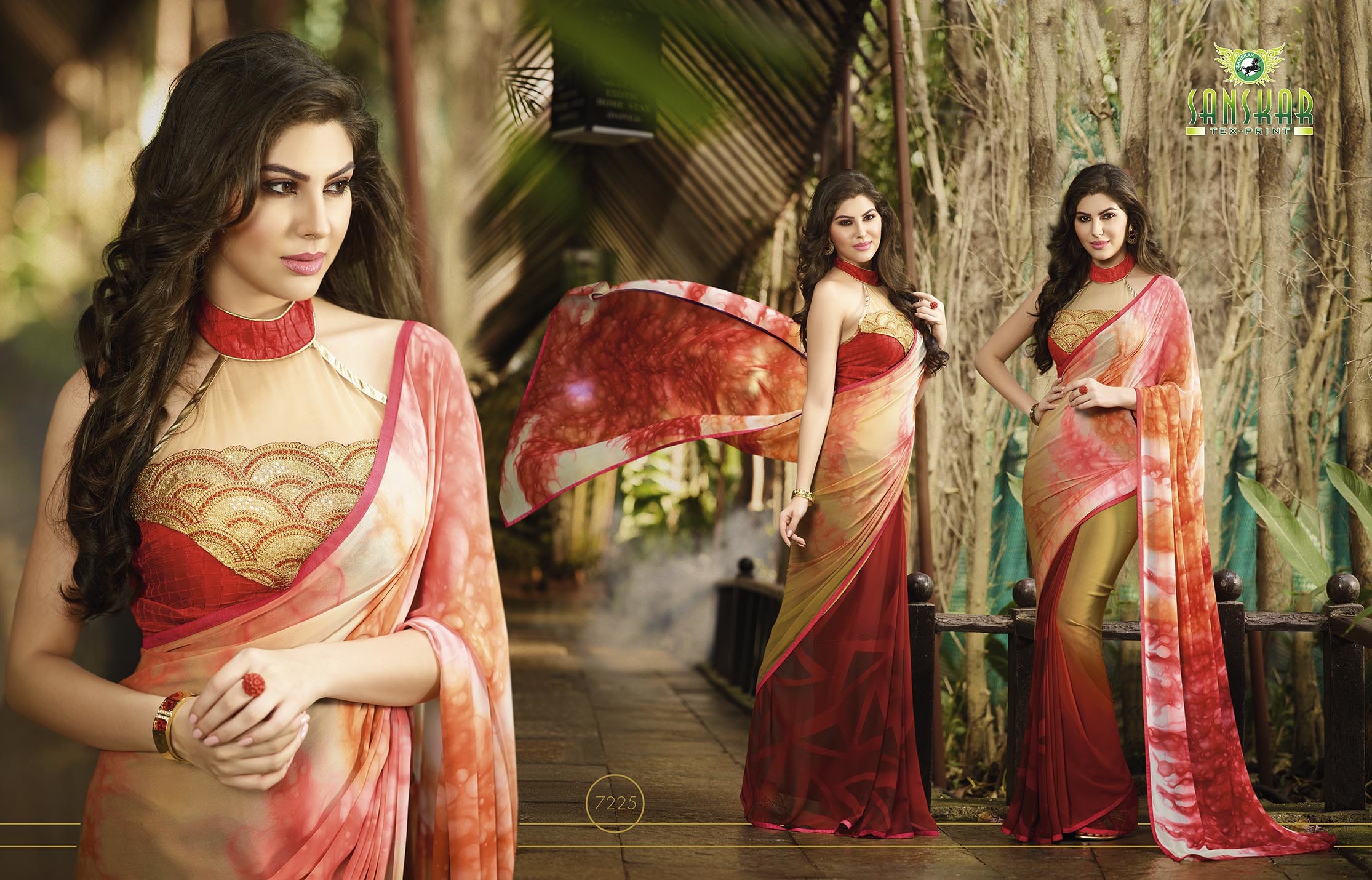 Multicolor Stunning Hand Printed Saree