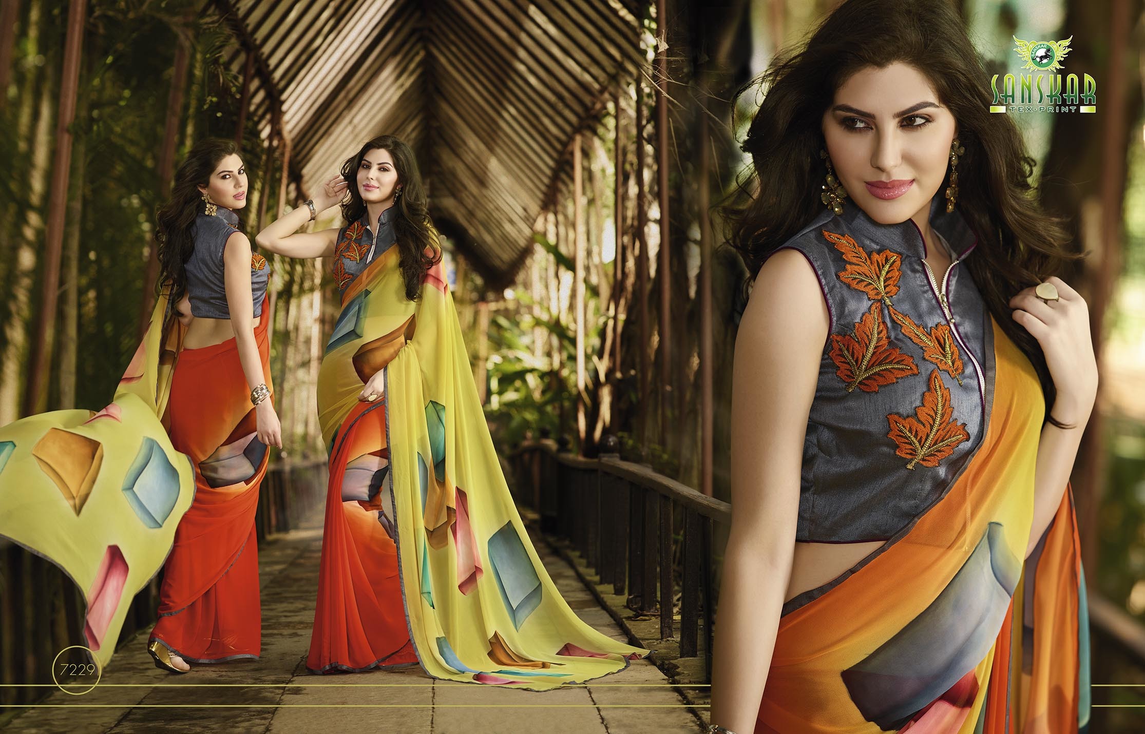 Multicolor Stunning Hand Printed Saree