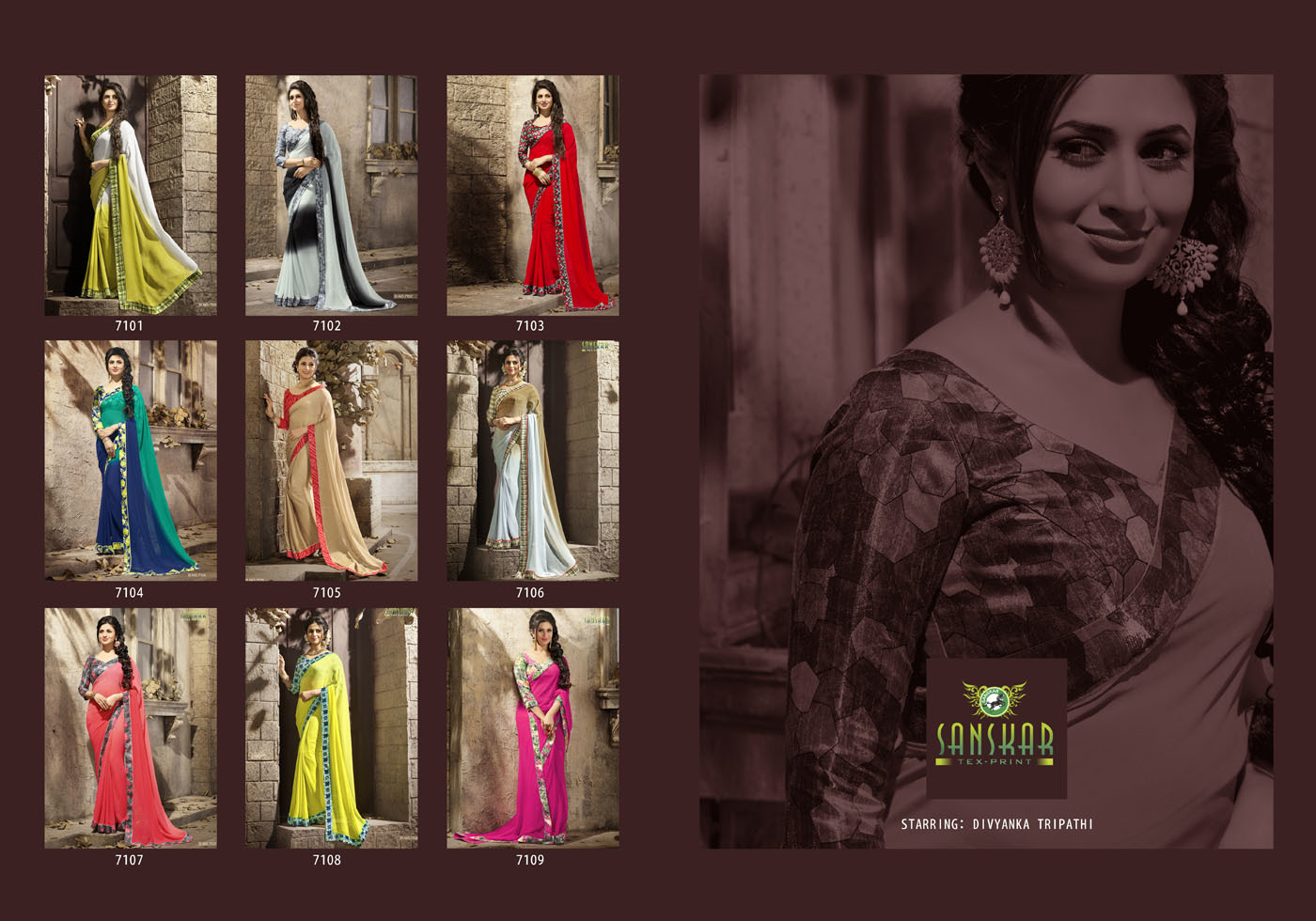 Georgette Saree - Printed Fancy Jaquard Work, Lace Border Art Silk Blouse, Red Color For All Seasons