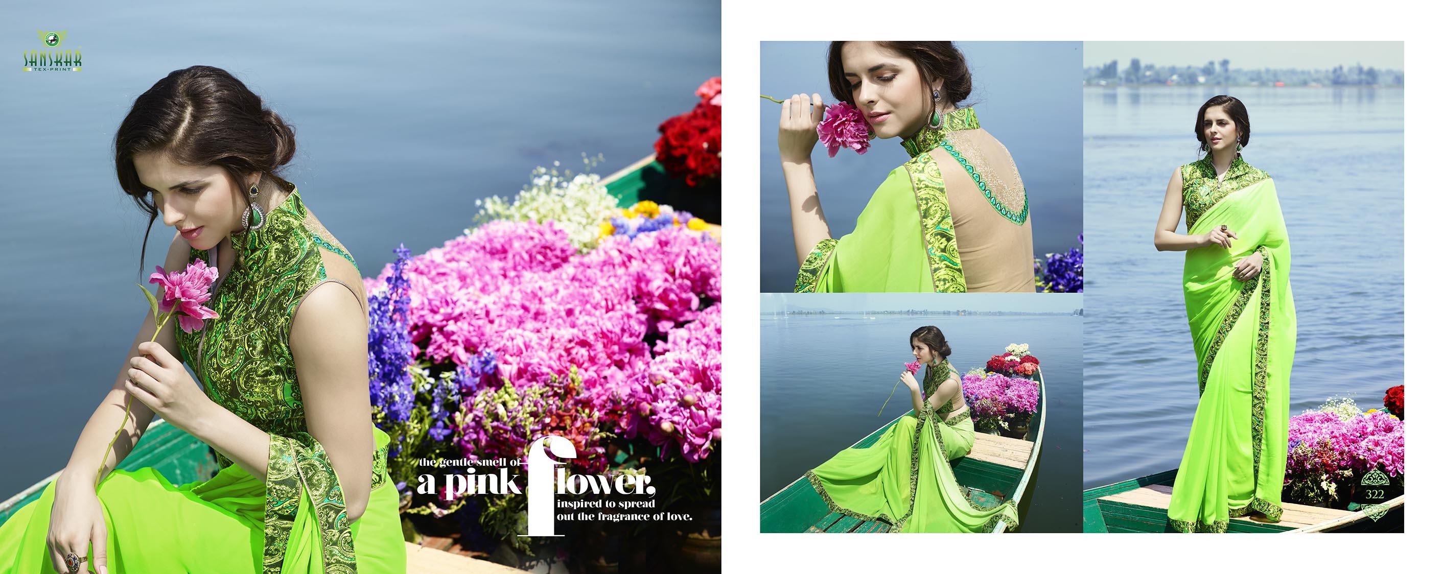 Pink Plain Georgette Saree