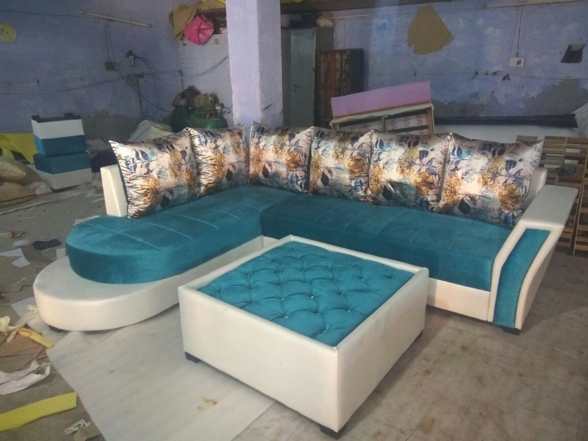 Luxury Sofa Set - Fabric And Foam, 9 Foot Dimensions | Handmade Modern Design, Upholstered In Rich Red, Blue, Brown With Sturdy Oak Frame