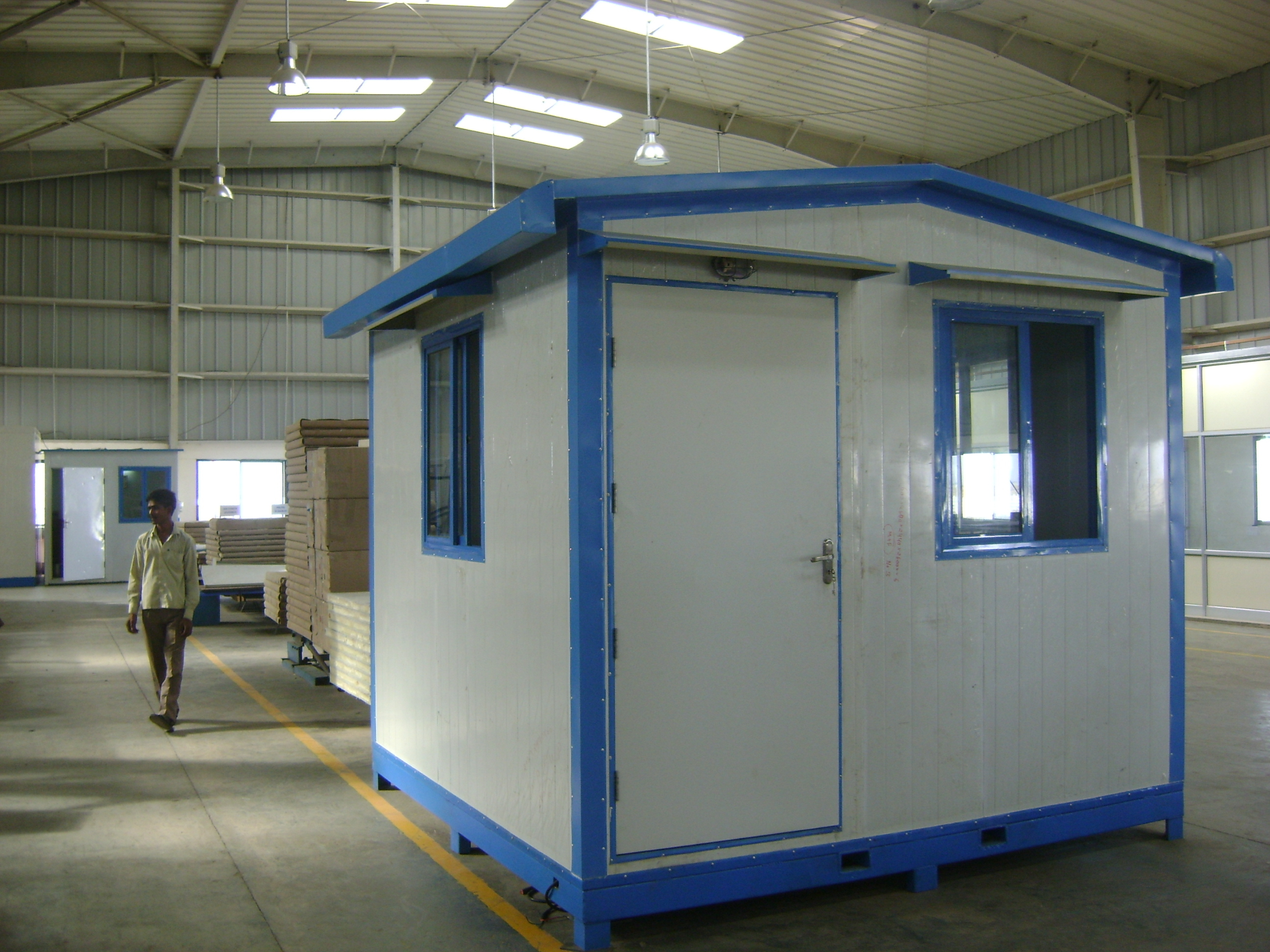 Security Cabins - Puf & Steel, 10' X 8' X 8', White | Durable Structure, Easy Assembly, Spacious Interior, Weatherproof Design, Sliding Door, Double Glazed Windows