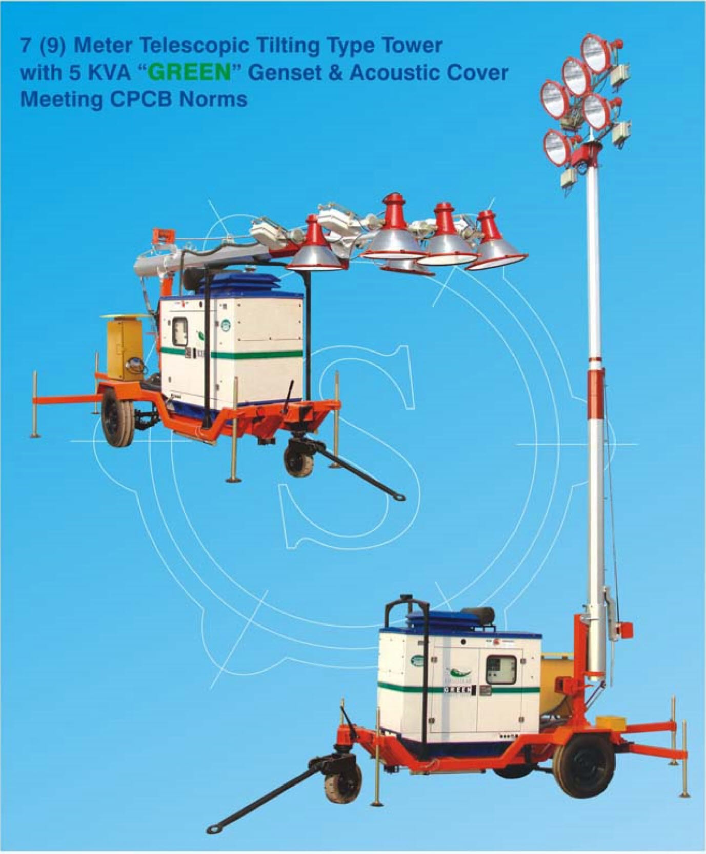 7 (9) Meter Mobile Telescopic Tilting Type Tower