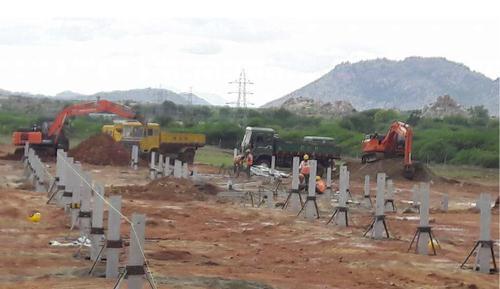 Solar Panel Structure Erection Work