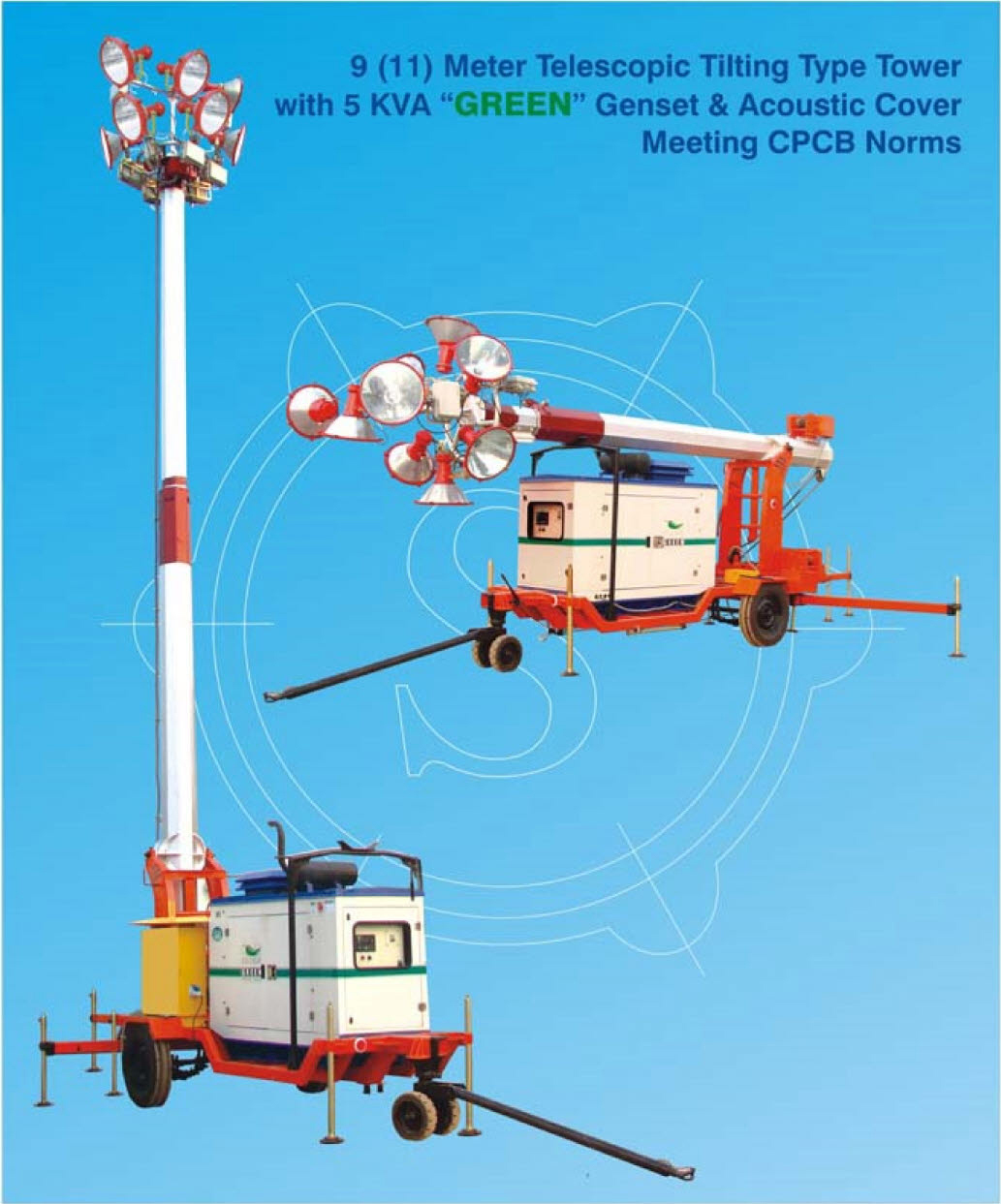 9 (11) Meter Mobile Telescopic Tilting Type Tower