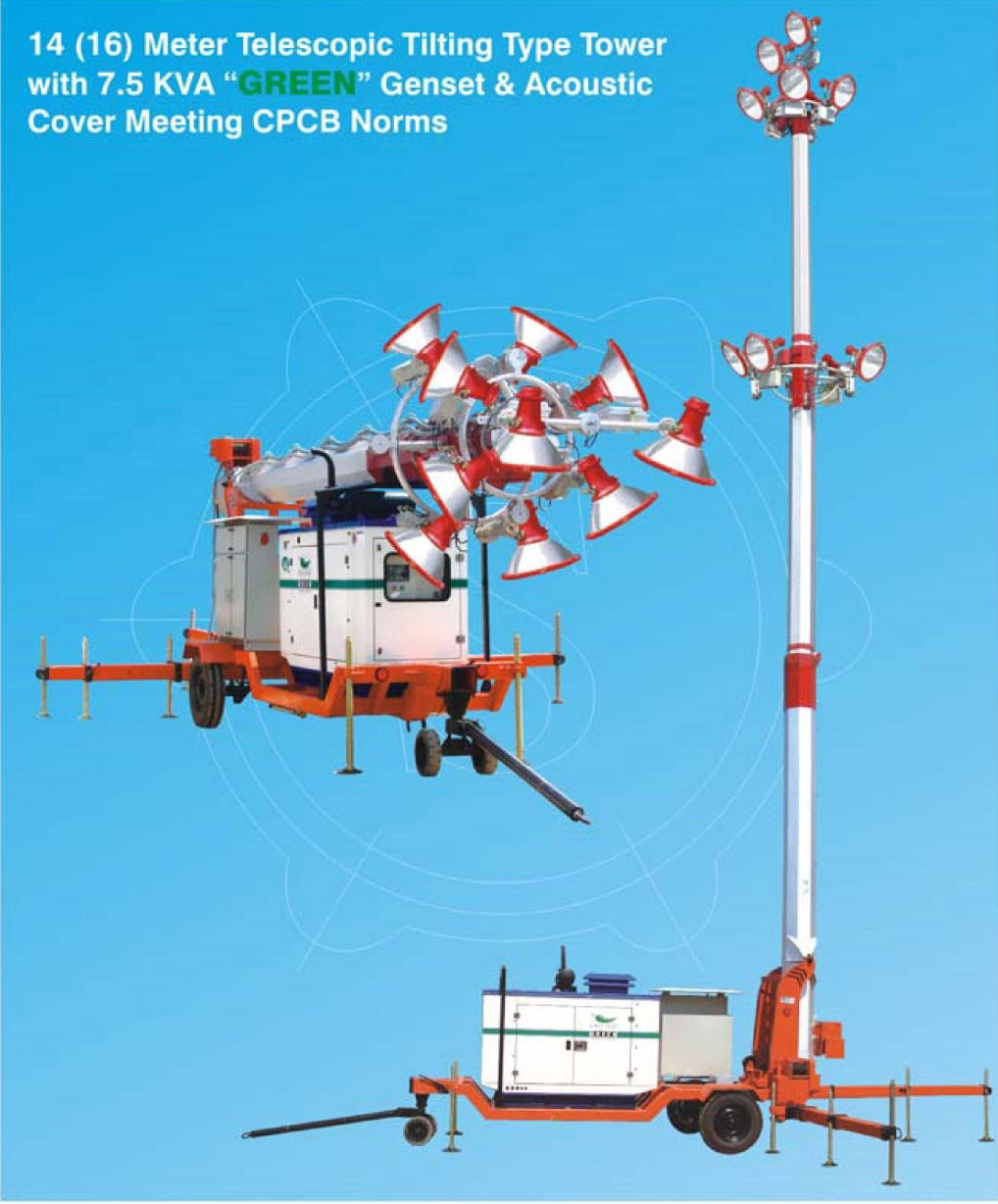 14 (16) Meter Mobile Telescopic Tilting Type Tower