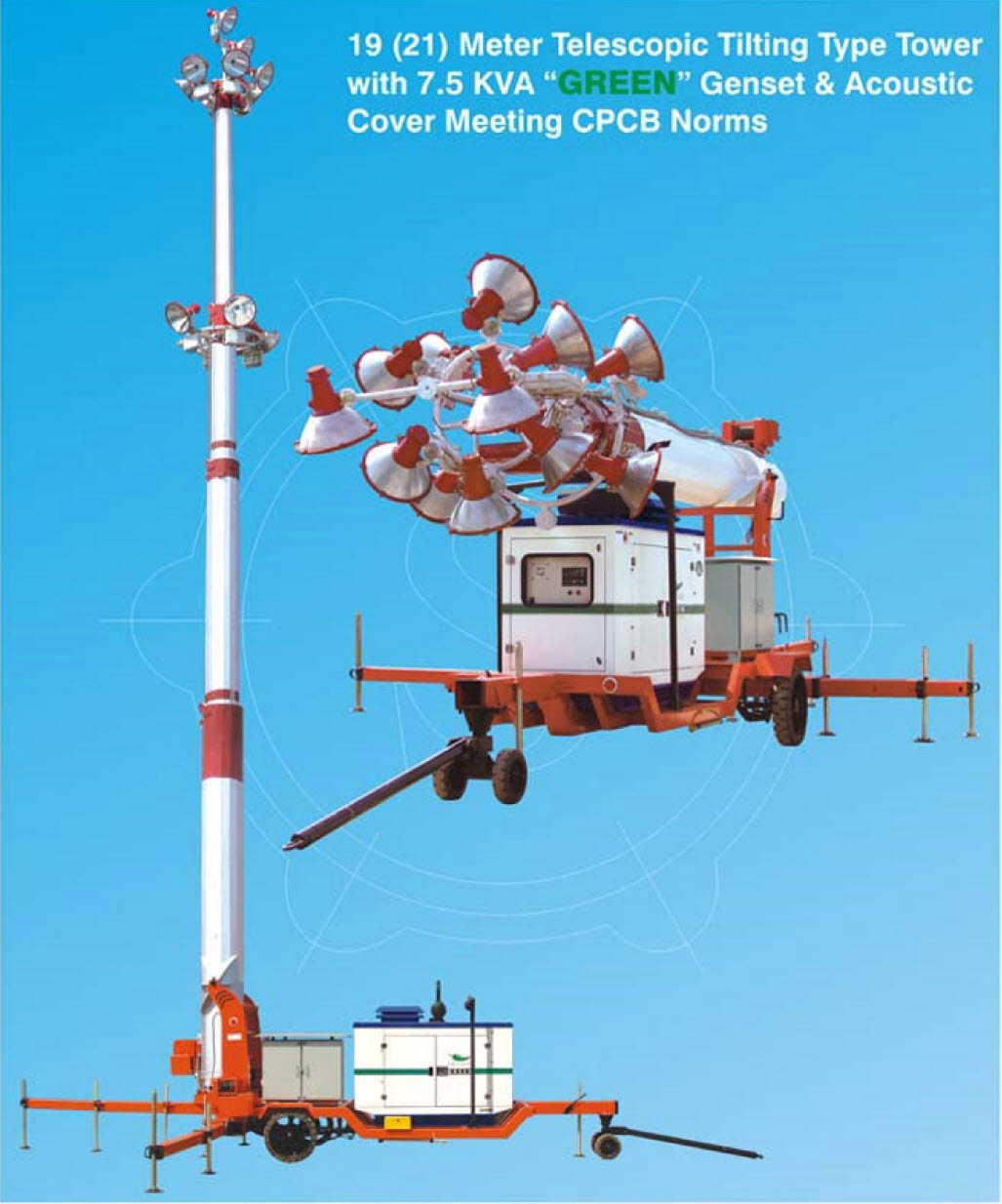 19 (21) Meter Mobile Telescopic Tilting Type Tower