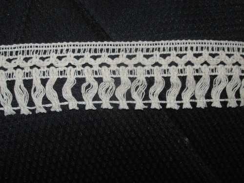 Soft Adhesive Laces - Fabric, Customizable Length, Off-White | Attractive Tassel Pattern, Shrink Resistant, Soft Texture