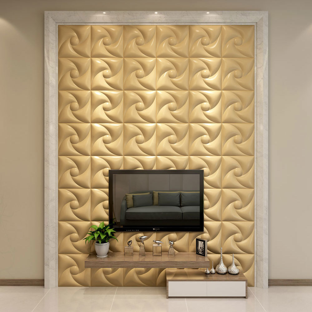 Total 17 Colors 3d Pvc Leather Wall Panel