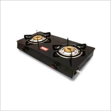 Black Cute 2 Burner Glass Stove - Ignition Type: Manual