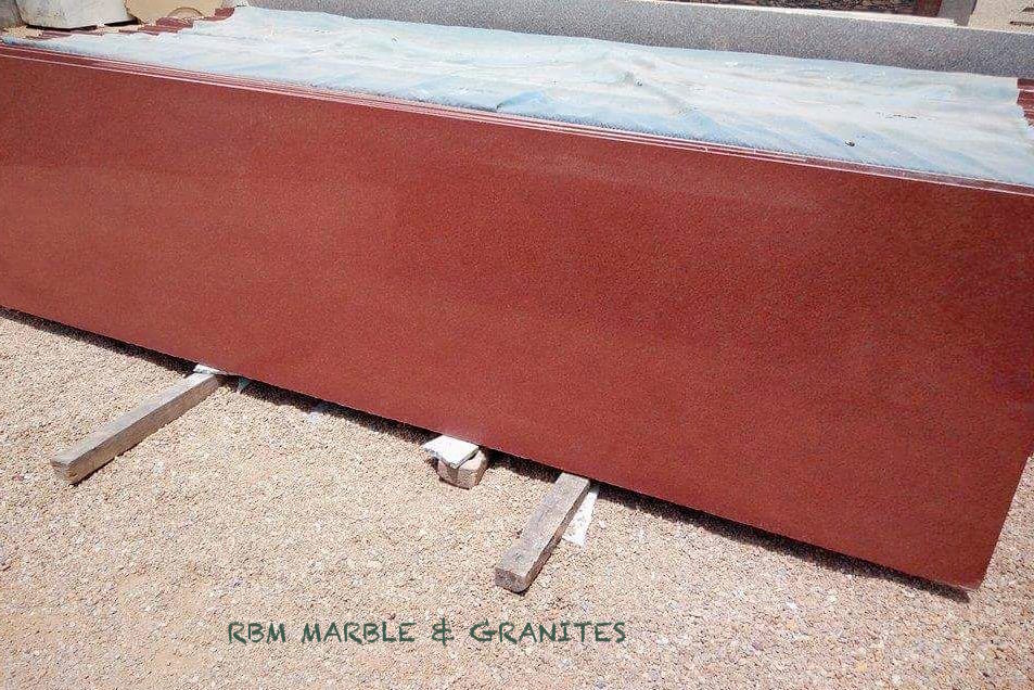 Lakha Red Granite - Gangsaw & Cutter Size, Beautiful Red Color With Incomparable Polished Finish | Ideal For Paving Slabs, Tiles, And Interiors
