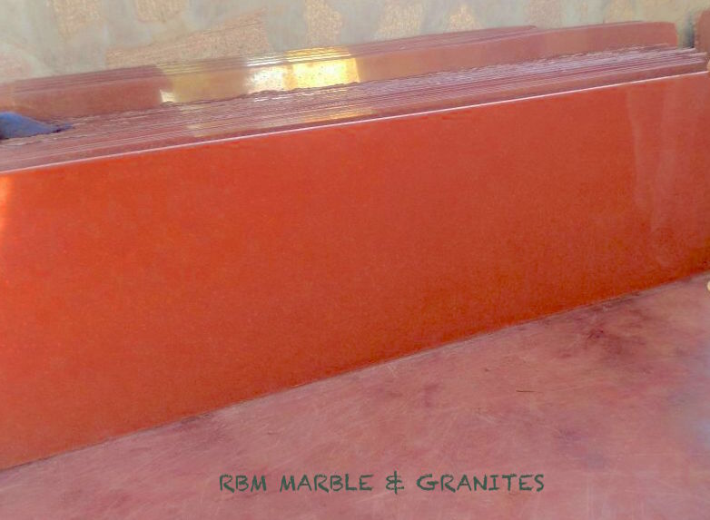 Lakha Red Granite - Gangsaw & Cutter Size, Beautiful Red Color With Incomparable Polished Finish | Ideal For Paving Slabs, Tiles, And Interiors
