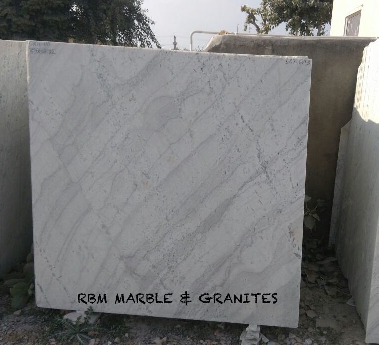 Andhi Marble - Polished Finish | White Bidasar Marble With Intricate Blue And Green Veining Patterns, Very Hard & Long Lasting Quality