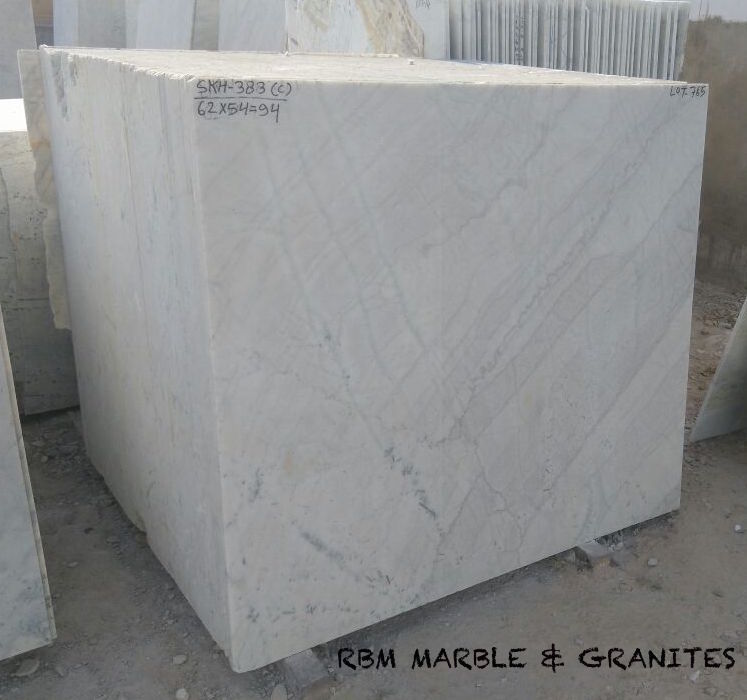 Andhi Marble - Polished Finish | White Bidasar Marble With Intricate Blue And Green Veining Patterns, Very Hard & Long Lasting Quality