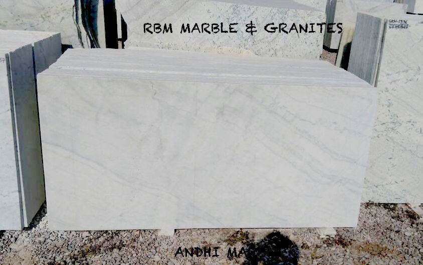 Andhi Marble - Polished Finish | White Bidasar Marble With Intricate Blue And Green Veining Patterns, Very Hard & Long Lasting Quality
