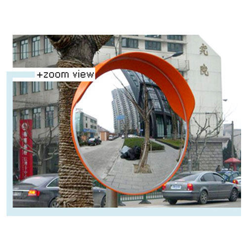 Convex Mirror - Polycarbonate, 600 mm Size, Orange Color | Internal/External Use, Lightweight 2-3 kg