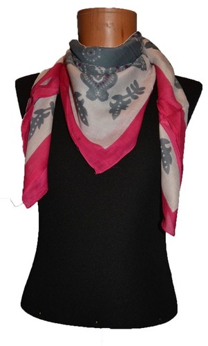 Cotton Square Scarf - 100% Cotton, 80 x 200 cm | Daily Use Scarf, Printed Pattern, Machine Made for Women in Random Colors