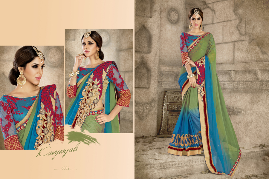 Georgette Embroidered Sarees