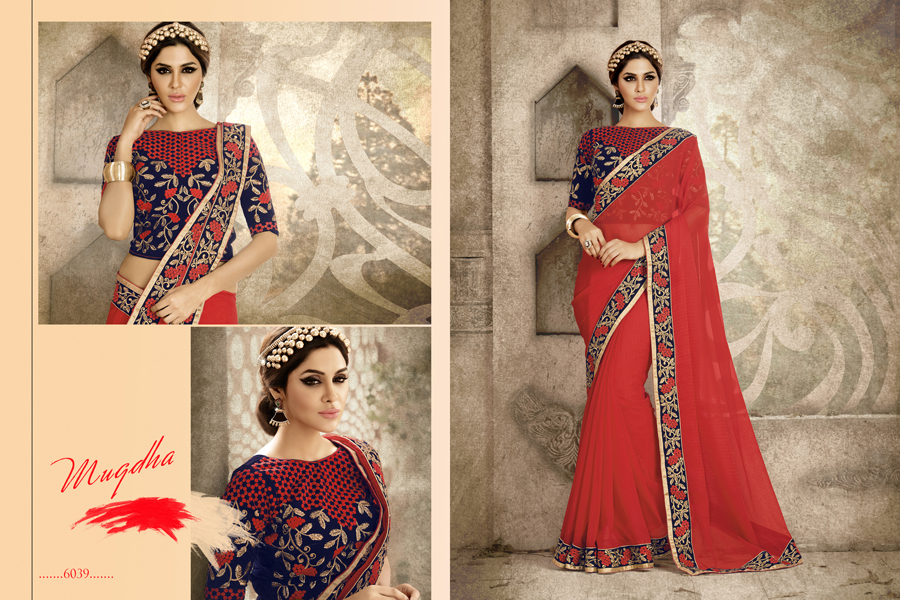 Georgette Embroidered Sarees