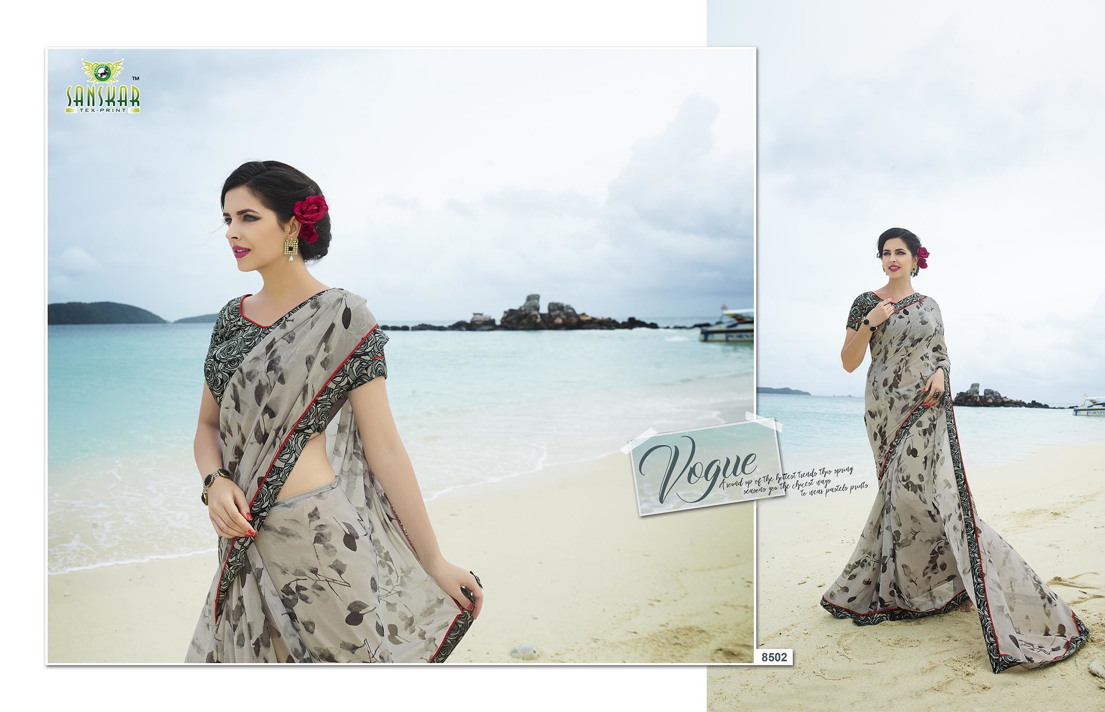 Designer Printed Saree - Bamberg Georgette & Art Banglori Silk Blouse, Multicolor, Bollywood Style For All Seasons