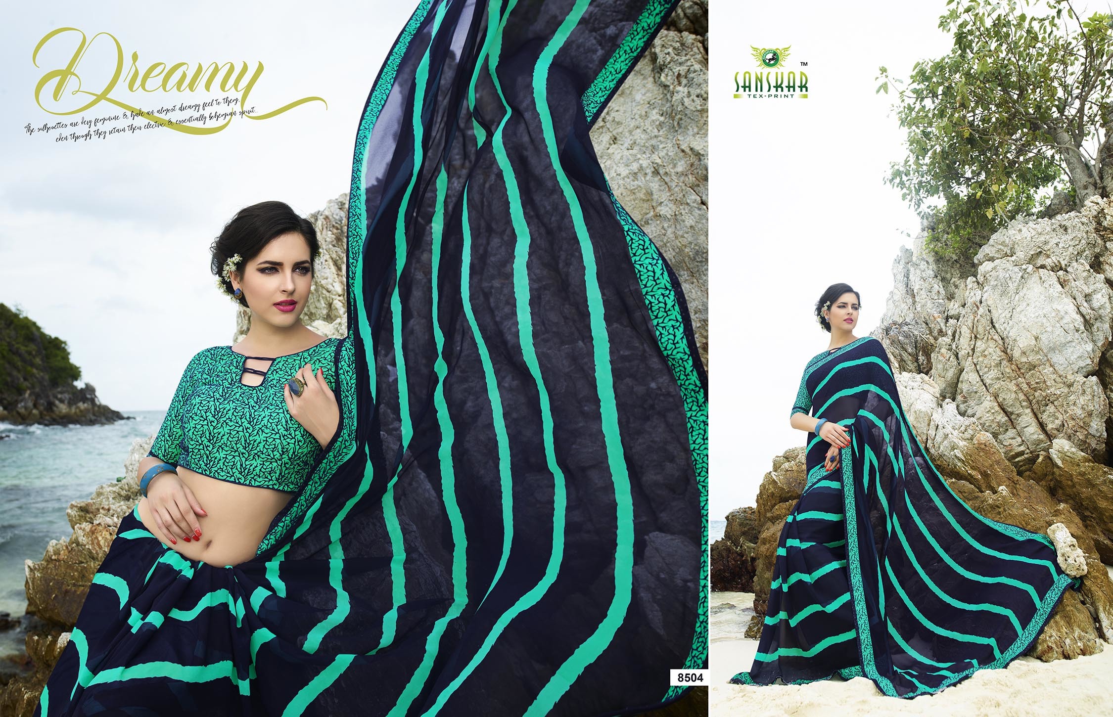 Designer Printed Saree - Bamberg Georgette & Art Banglori Silk Blouse, Multicolor, Bollywood Style For All Seasons