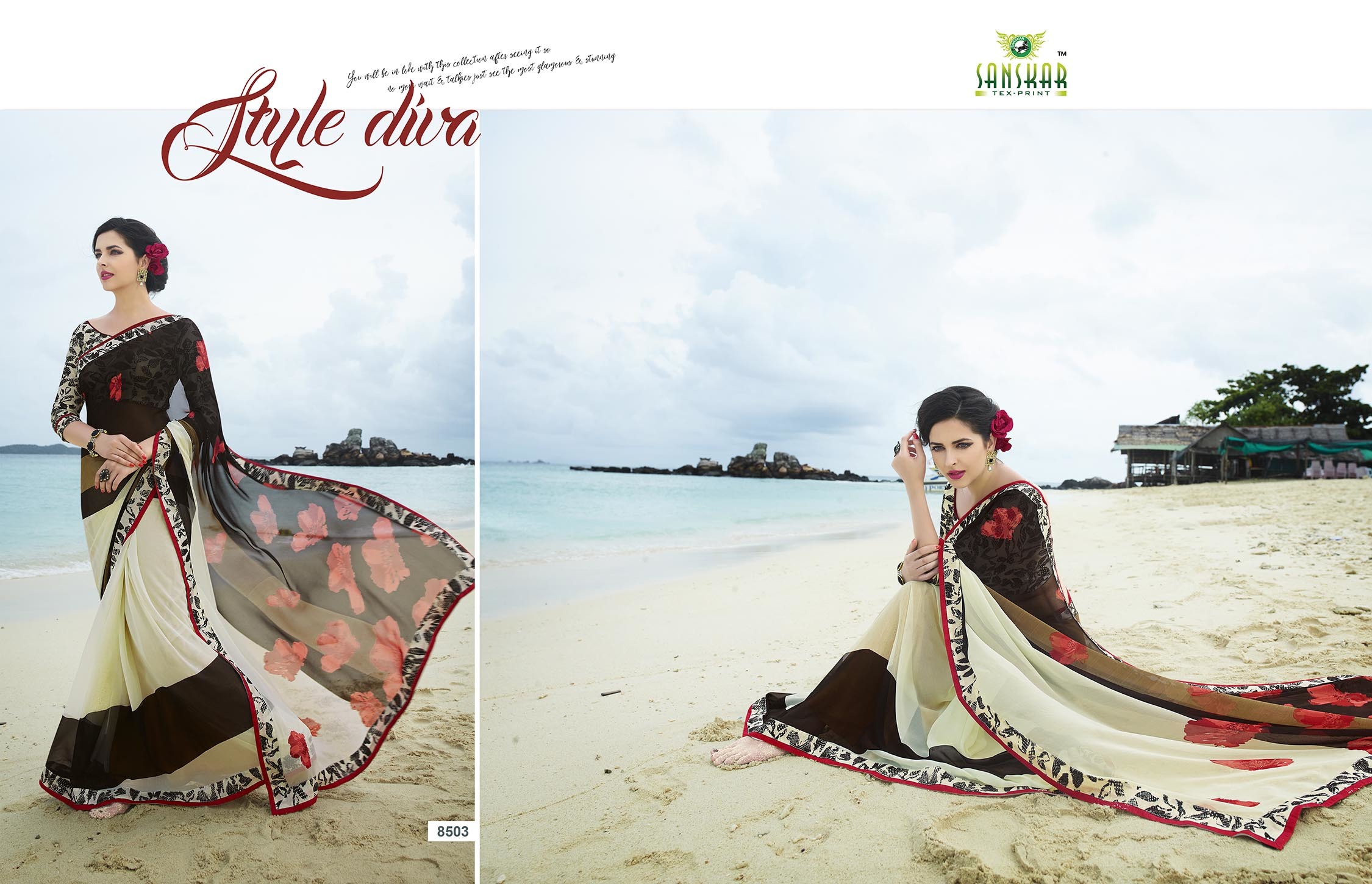 Designer Printed Saree - Bamberg Georgette & Art Banglori Silk Blouse, Multicolor, Bollywood Style For All Seasons