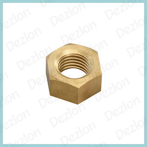Brass Hex Nut - 1/2-5 Inch Size, Golden Brass Finish | Premium Quality for Automotive, Engineering & Railway Applications