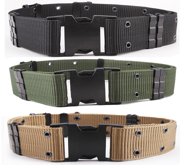 Military Army Belt - Pp & Nylon, 47 Inch Length & 57 Mm Width | Available In Black, Olive Green & Khaki, Used By Military Personnel
