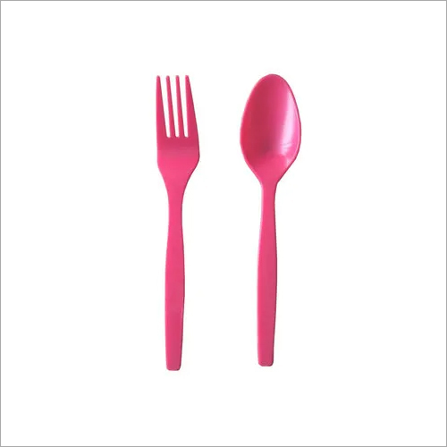 Disposable Cutlery - Plastic Material, 6 Inch Size, Pink Color , Hard and Durable Finish