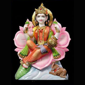 Marble Laxmi Mata Statue - Marble Material | Exquisite Detailing, Spiritual Decor, Handmade Craftsmanship