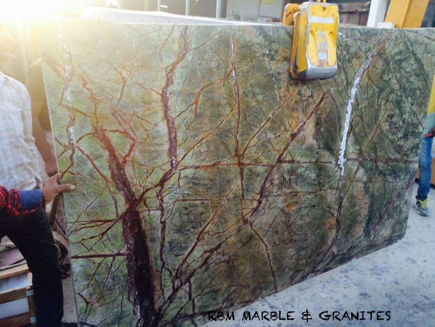 Rainforest Green Marbles - Bidasar Marble Slabs, Polished Finish, 20mm Thickness | Ideal For Kitchen Countertops, Bathrooms, And Feature Walls