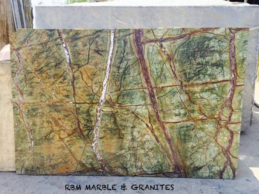 Rainforest Green Marbles - Bidasar Marble Slabs, Polished Finish, 20mm Thickness | Ideal For Kitchen Countertops, Bathrooms, And Feature Walls