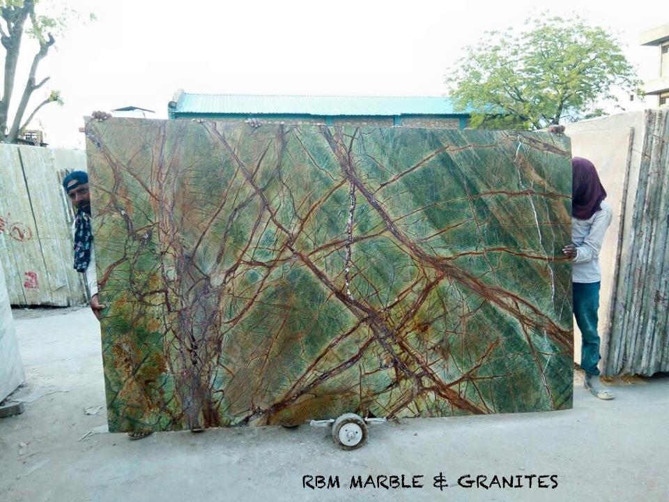 Rainforest Green Marbles - Bidasar Marble Slabs, Polished Finish, 20mm Thickness | Ideal For Kitchen Countertops, Bathrooms, And Feature Walls