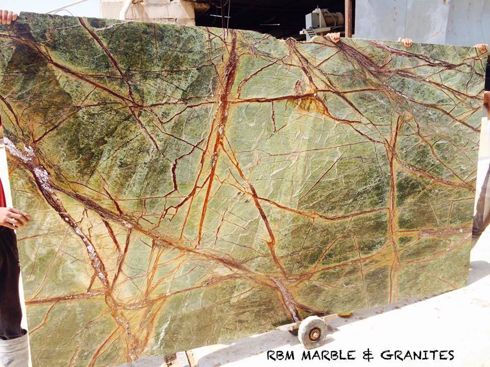 Rainforest Green Marbles - Bidasar Marble Slabs, Polished Finish, 20mm Thickness | Ideal For Kitchen Countertops, Bathrooms, And Feature Walls