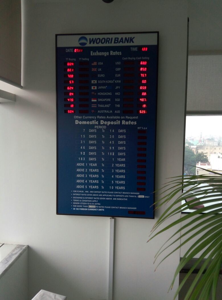Bank Interest Rate Display Board