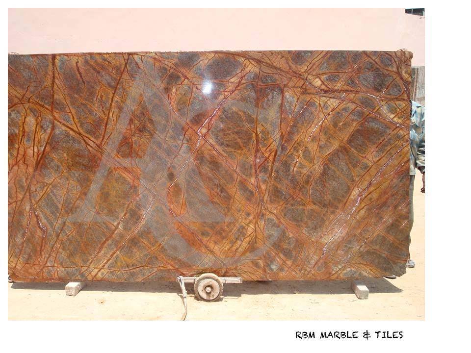 Rainforest Golden Marble - 16mm Thickness, Antique Finish, Rusty Bidasar Type Marble
