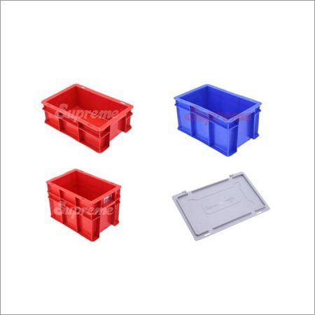 Industrial Storage Crates - Plastic PP, 3.5 x 8.6 x 2.3 mm | Orange and Blue Color, Lightweight 50 Grams for Effective Organization