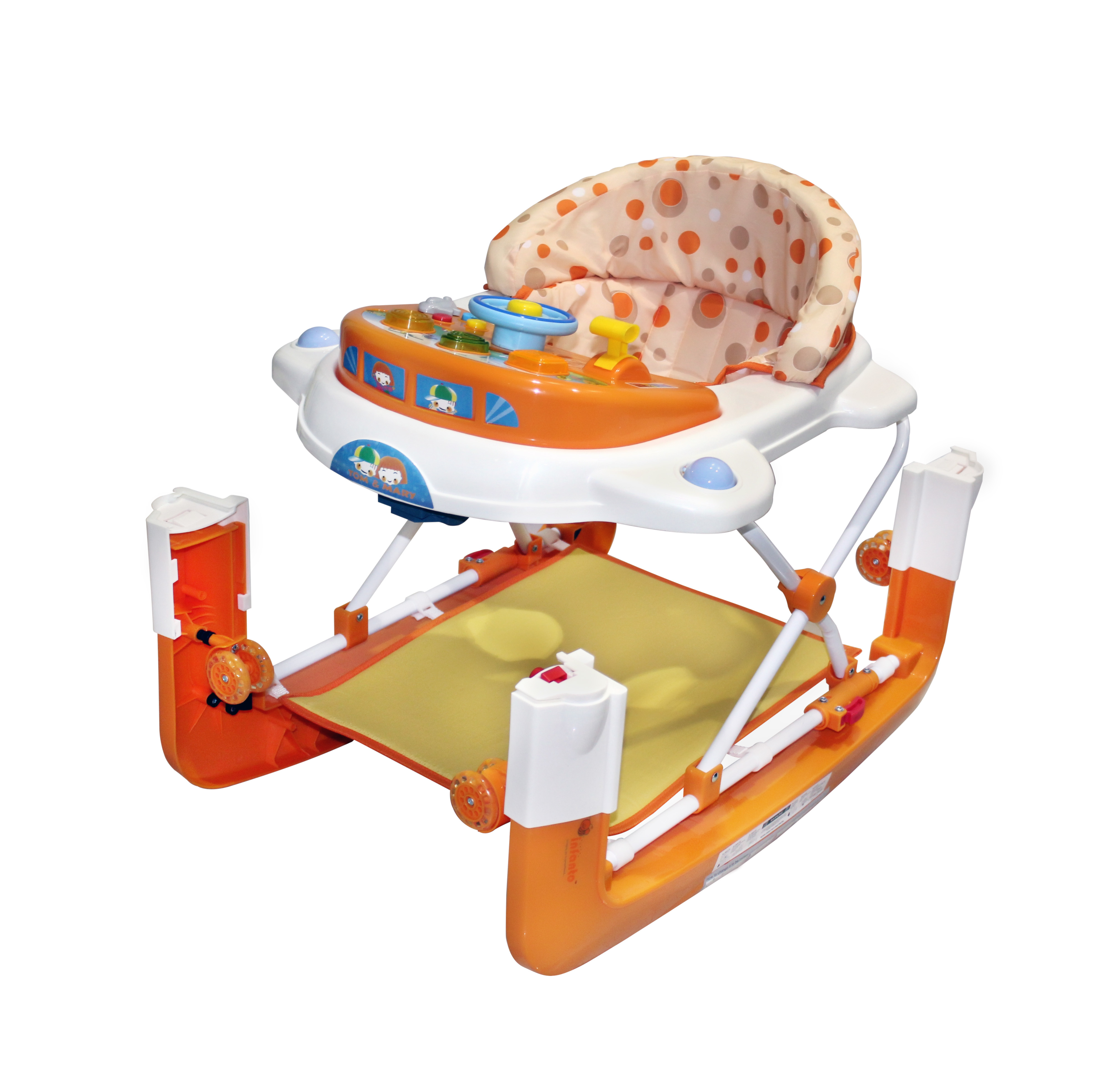 Orange Airplane Baby Walker 2 X 1