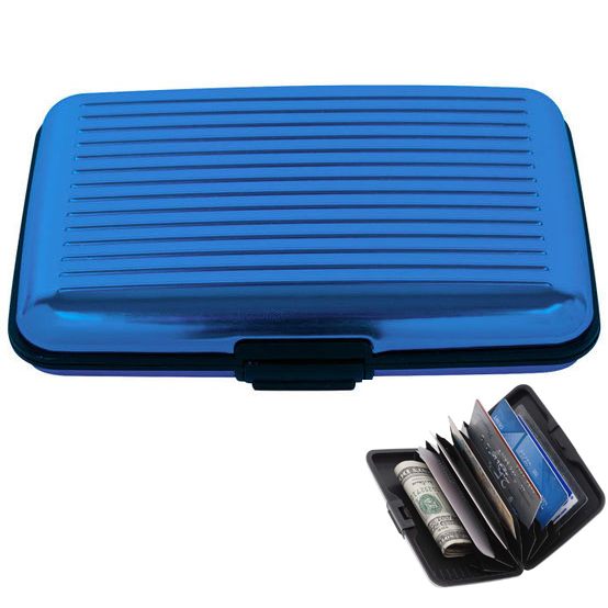 Aluminium Wallet - Medium Size, Square Shape, Silver, Black, Blue, Pink, Golden Colors | Handy Design For Keeping Credit Cards, Cash, Atms - Quality Tested, Wear Resistant