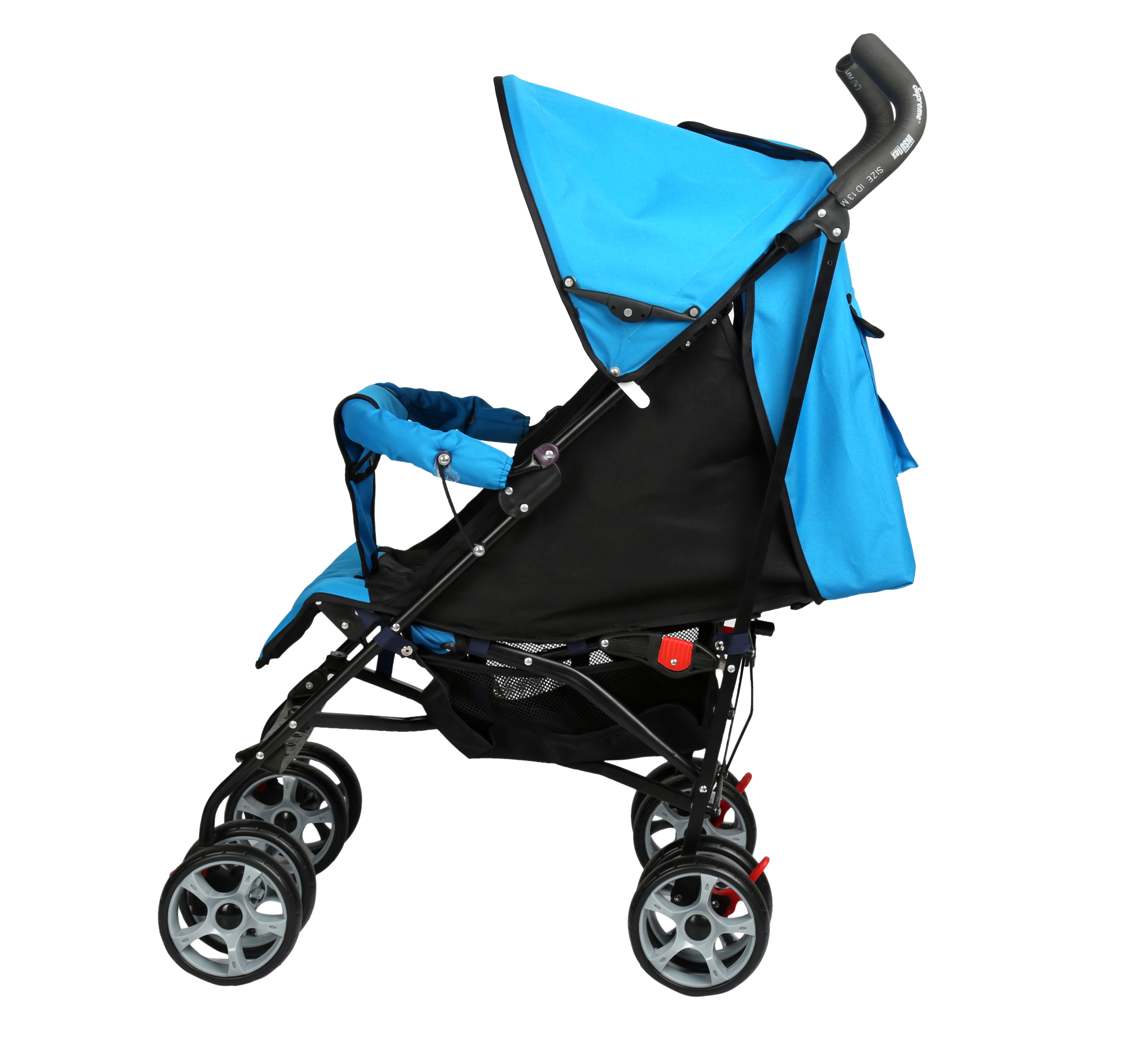 Zippy Buggy - Lightweight Ms And Plastic, 93x41x59 Cm, Firangi Blue | 3-position Seat, Extendable Leg Rest, 5-point Harness, Lockable Wheels, Top Viewing Canopy, Shopping Basket