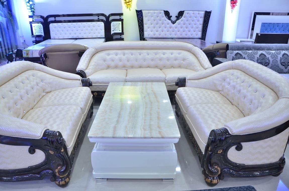 Sofa - Foam 032 Density, 7 Seater Dimensions 914.4x762 Mm | Eco-friendly Velvet, Handmade Artwork, Durable Design, 5-year Warranty