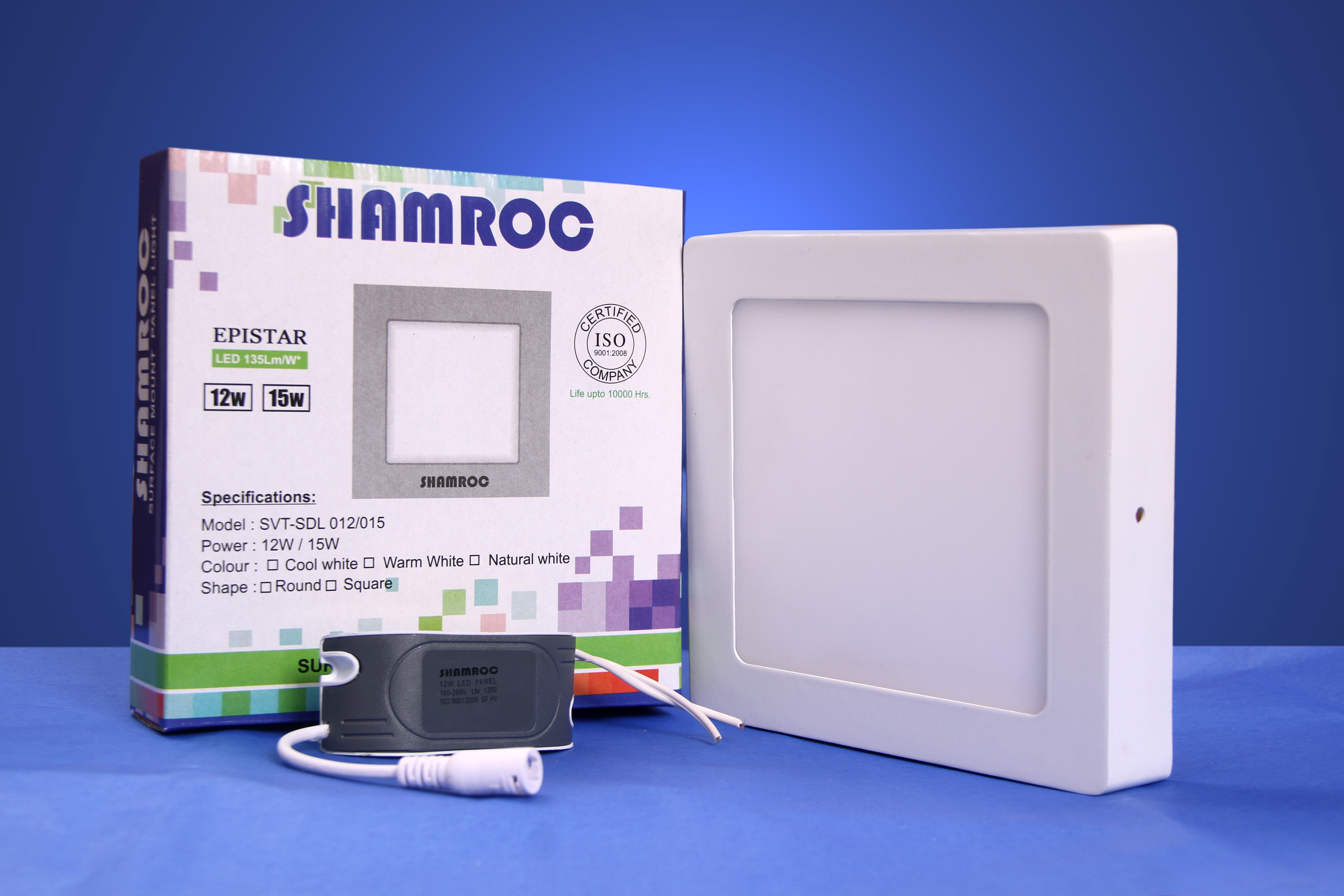 12w Square Surface Panel Light