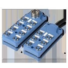 Premium Quality Autonics Sensor Distribution Boxes - IP67 Waterproof, Sky Blue | 4-Pin & 5-Pin M12 Connectors, Easy Operation Indicators, Multiple Sensor Support